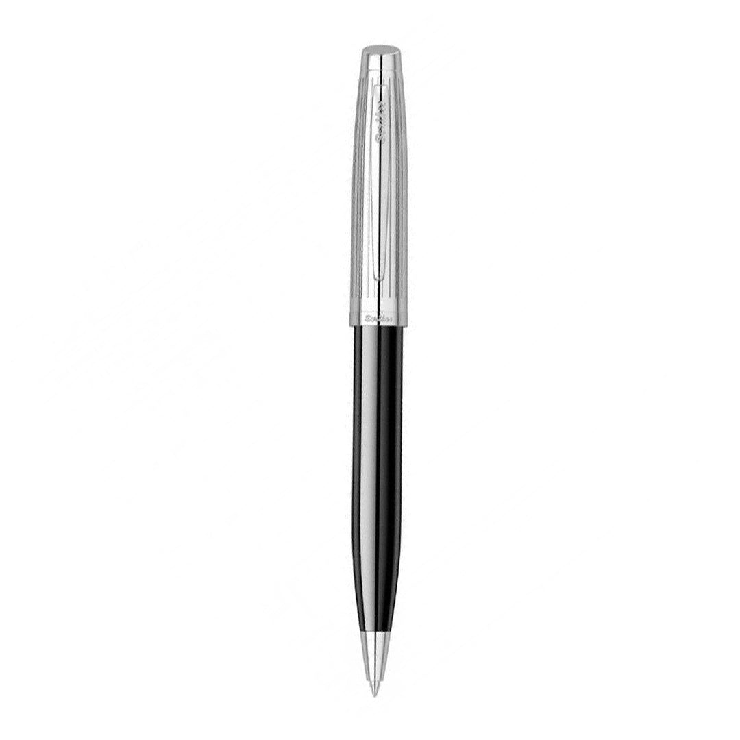 Scrikss | Oscar 39 | Ballpoint Pen | Black Chrome- CT With Chrome Trims, Twist Mechanism, Jumbo Type Refill For Writing Office Corporate Gifting