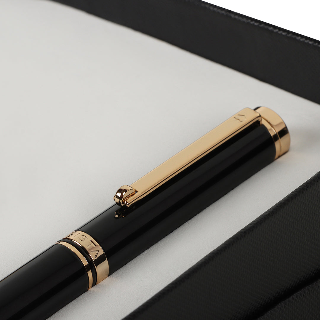 Arista | Ballpoint Pen | - Black GT (With Elgin Watch)