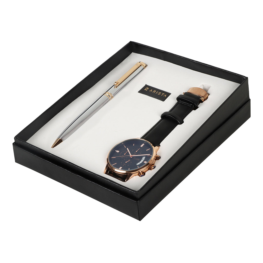 Arista | Ballpoint Pen | - Chrome GT (With Elgin Watch)