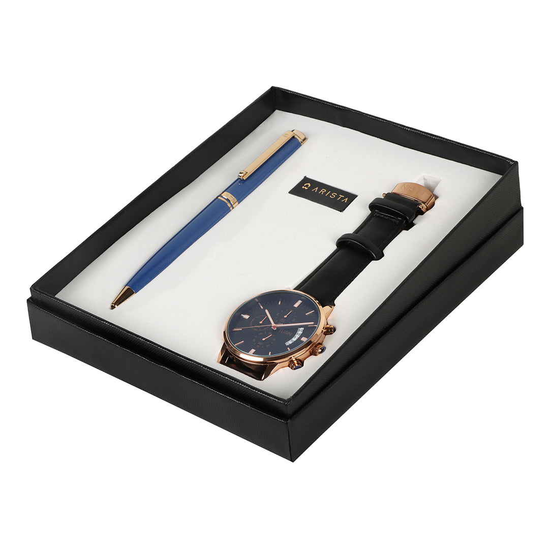 Arista | Ballpoint Pen | - Sapphire Blue (With Elgin Watch)