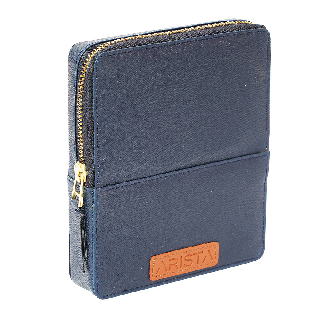 Arista | Pen Leatherette | Pen Case For 6 Pens | - Blue