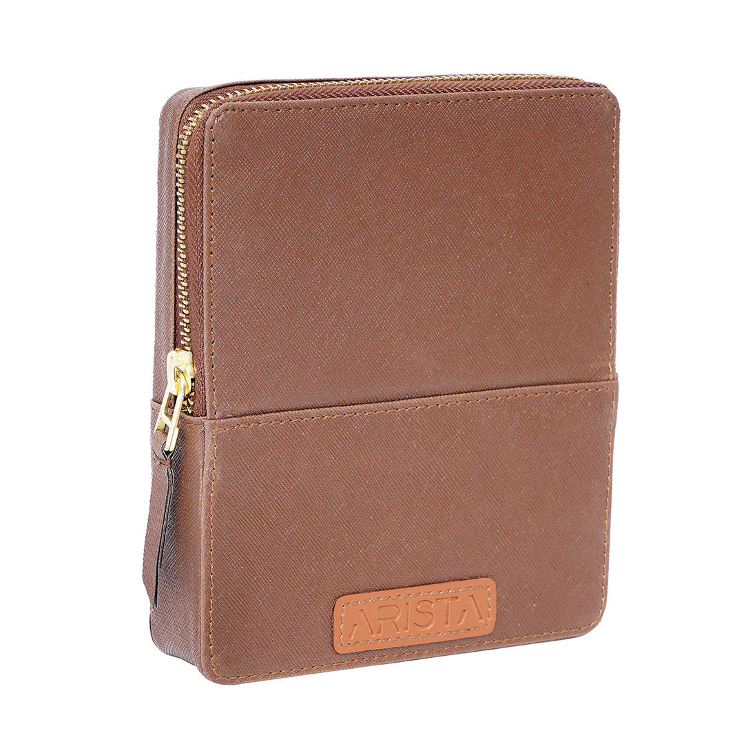 Arista | Pen Leatherette | Pen Case For 6 Pens - Brown