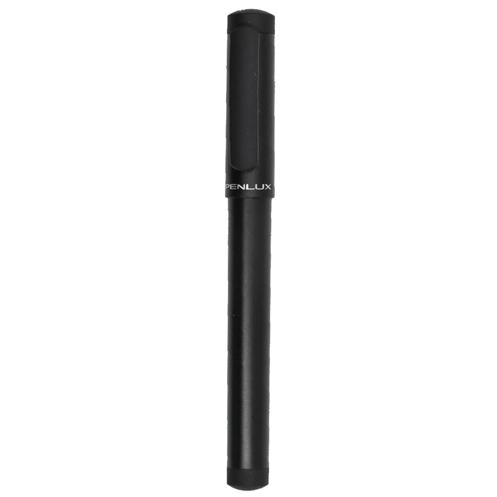 Penlux Junior Metallic Black With Black Clip Fountain Ink Pen Made In Taiwan
