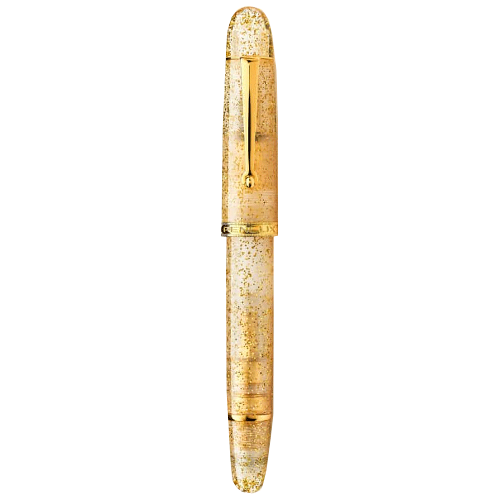Penlux Masterpiece Grande Great Natural Fountain Ink Pen | Golden Sand (Clear) Body Gold Trims | Piston Filling | No. 6 Jowo Nibs
