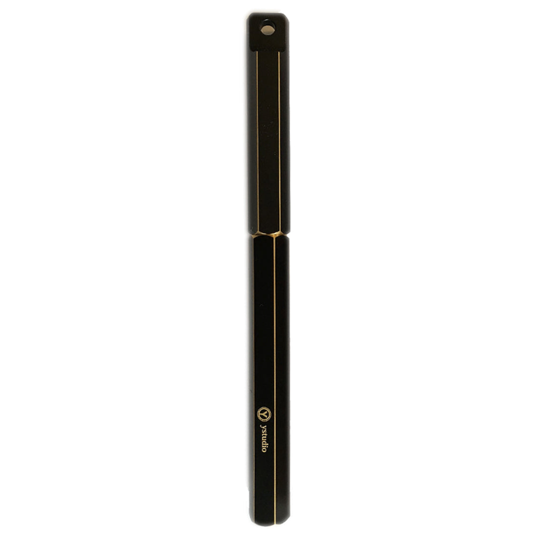 Ystudio, Portable Fountain Pen - Classic Revolve Brassing Black.
