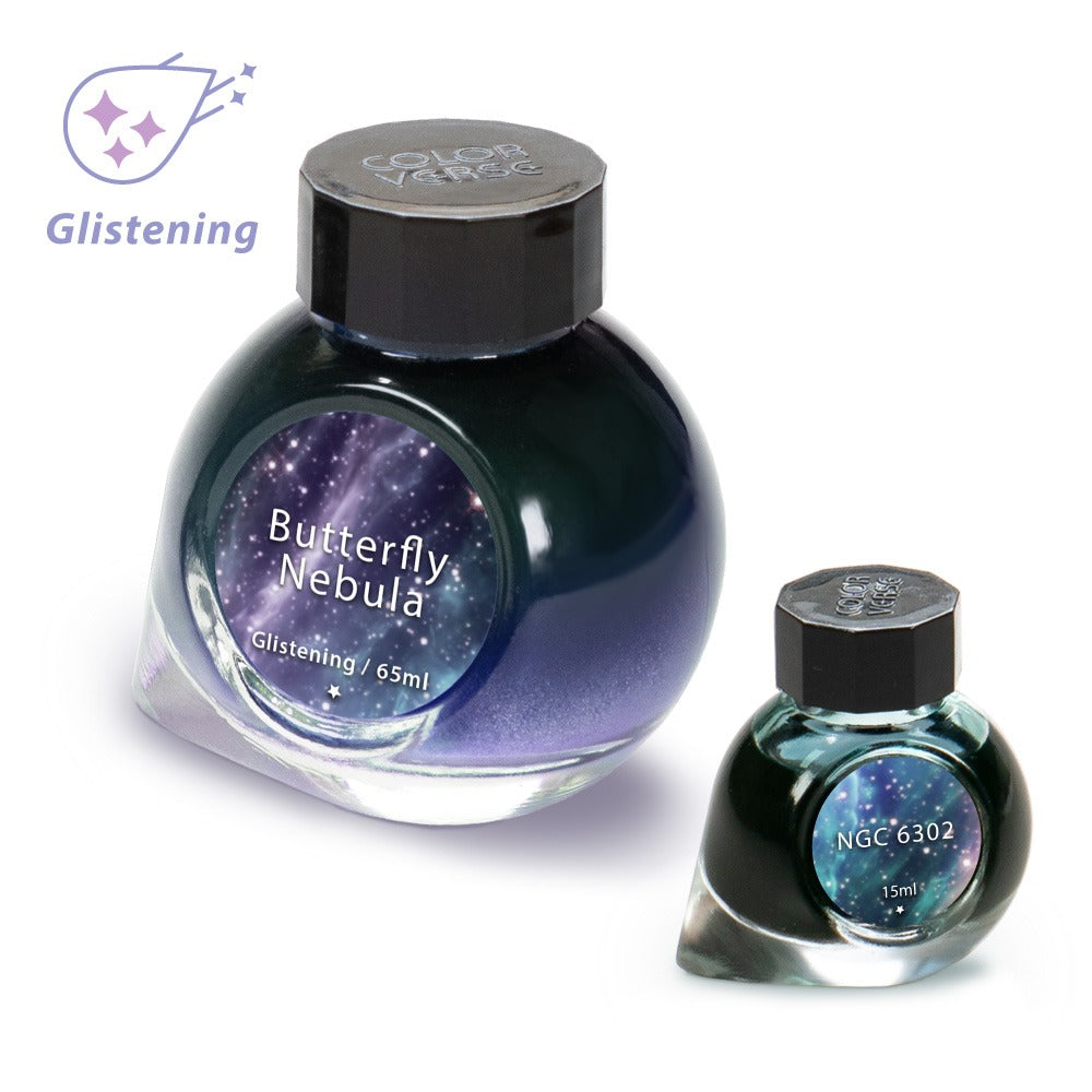 Colorverse | Blue | Fountain Pen Ink Bottled | Special Ink | Butterfly Nebula & NGC 6302 (65ml+15ml)