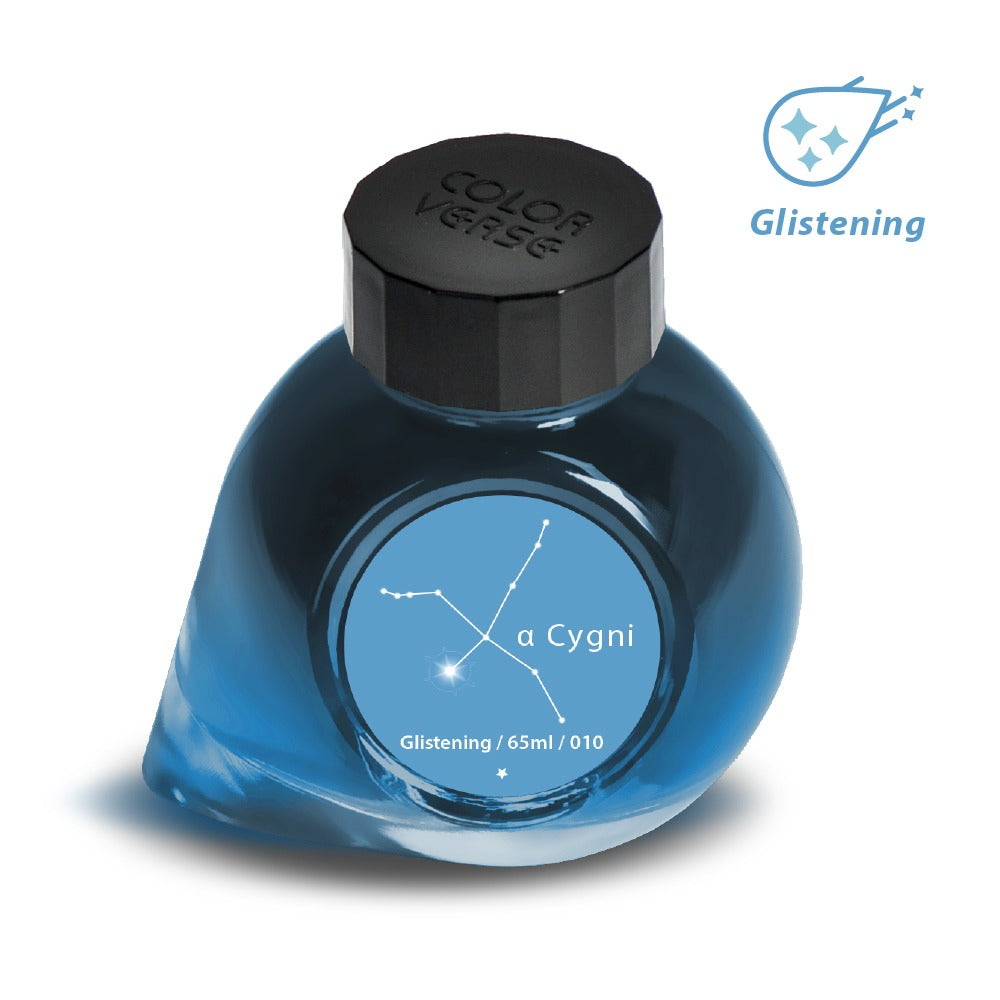 Colorverse | Blue | Fountain Pen Ink Bottled | Project Ink | α Cygni Glistening.