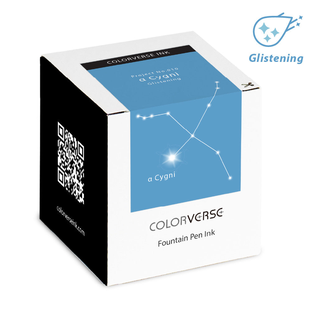 Colorverse | Blue | Fountain Pen Ink Bottled | Project Ink | α Cygni Glistening.