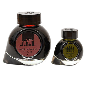 Colorverse | Earth Edition | Coast Redwood (Brown) - Redwood Forest (Dark Green) | Fountain Pen Ink | 65ml and 15ml | 2 Bottle Set - penpencilink