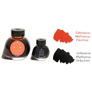 Colorverse | Multiverse Series | Season 3 | Fountain Pen Ink | Electron | Orange | 65ml and 15ml | 2 Bottle Set - penpencilink