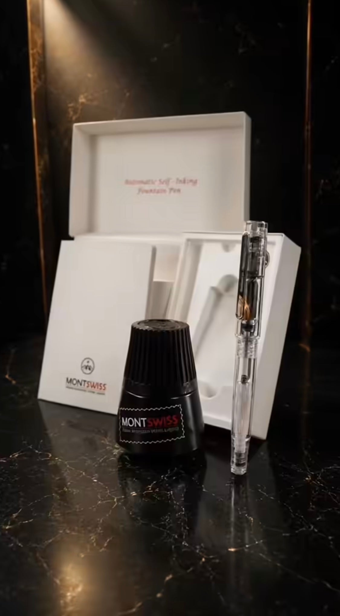 MontSwiss |Automatic |Self- Inking |Fountain Pen with Ink Bottle