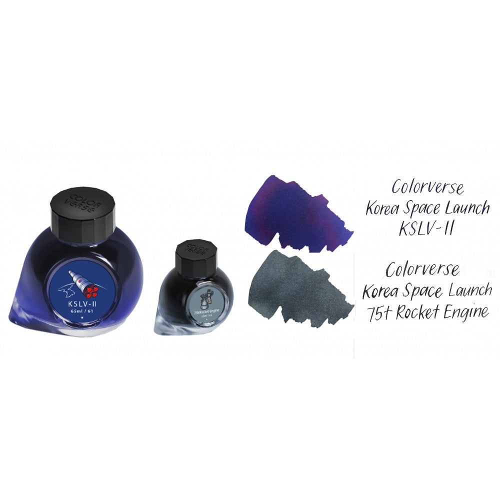 Colorverse Ink | KSLV-II | 75t Rocket Engine | Dark Blue | Special Edition | 65ml & 15ml Set - penpencilink