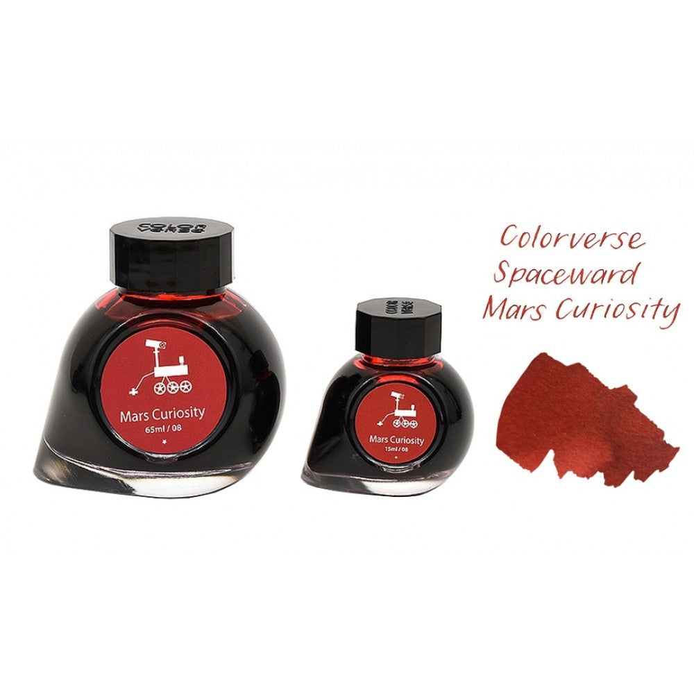 Colorverse | Spaceward Series | Season 1 | Fountain Pen Ink | Mars Curiosity | Red | 65ml and 15ml | 2 Bottle Set - penpencilink