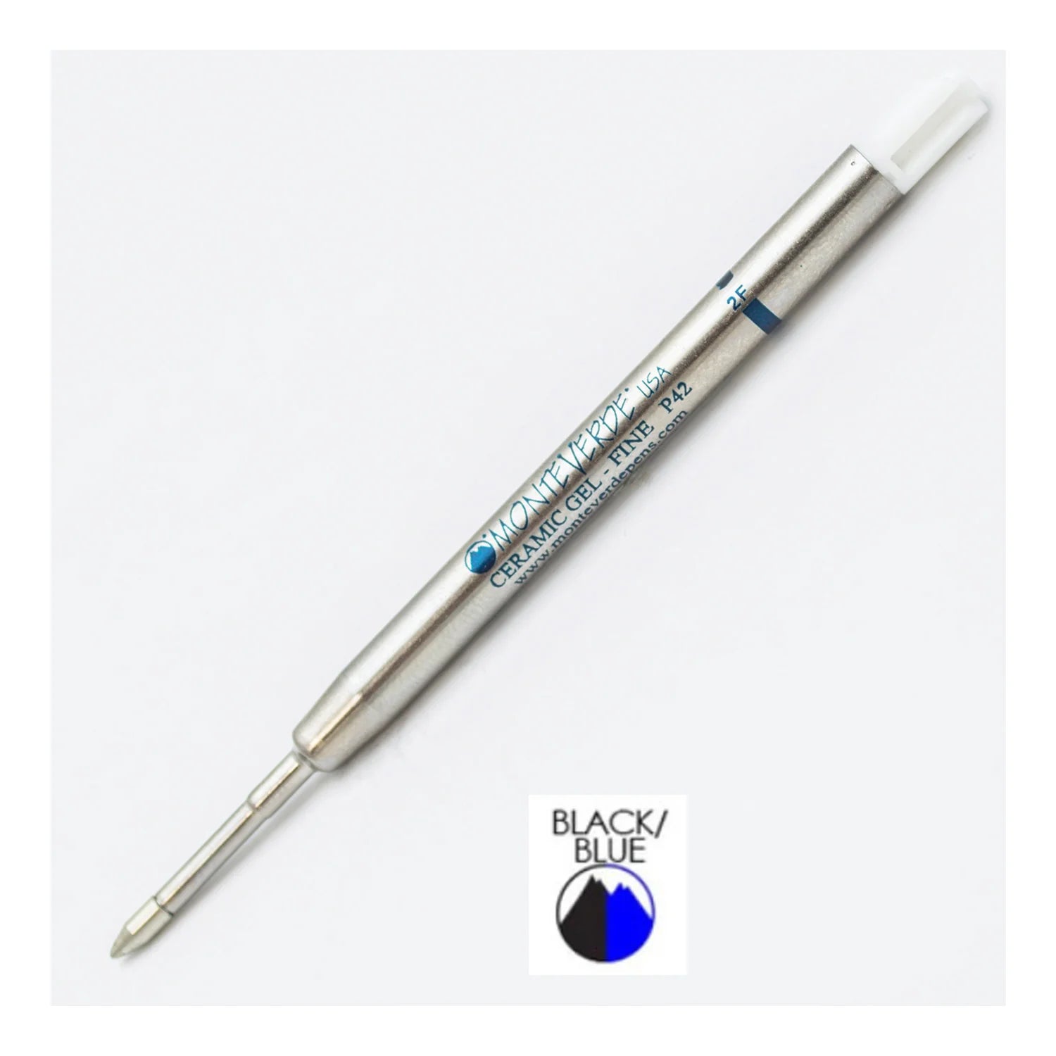 Monteverde | Ceramic Gel Refill | For Parker | - Blue/Black (Fine) (Pack Of 2)