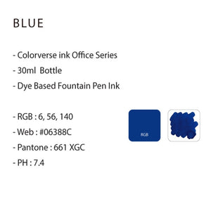 Colorverse | Office Series | Ink Bottle | Blue | 30ml - penpencilink