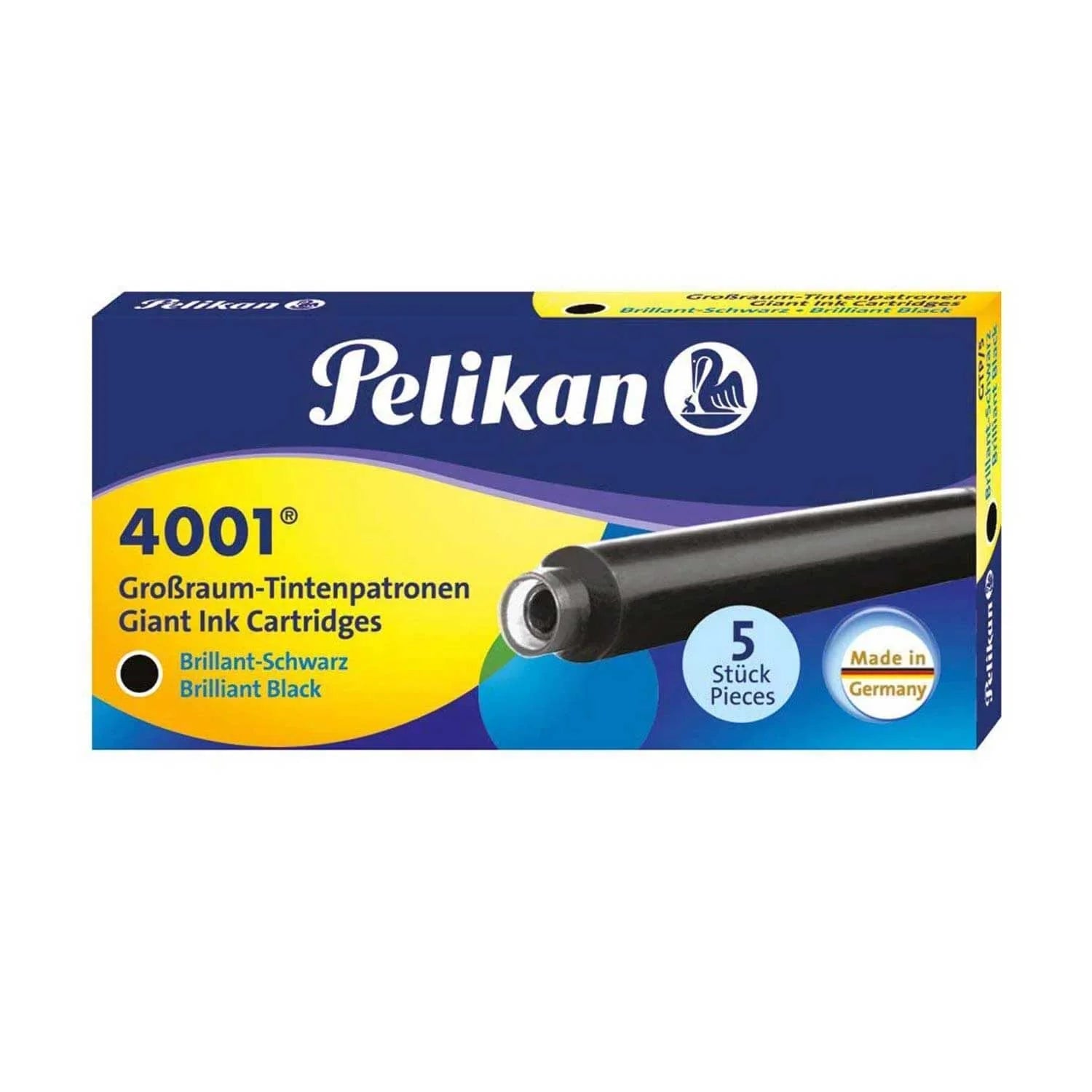 Pelikan | Ink Cartridges | - Black ( Packet of 5 ) ( Long )