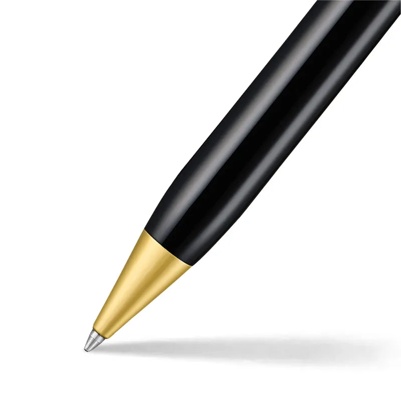 Sheaffer |Legacy 9065 |Glossy Black and Chrome Bi-color Ballpoint Pen| with 14K PVD Gold-Plated| Stainless Steel Trims
