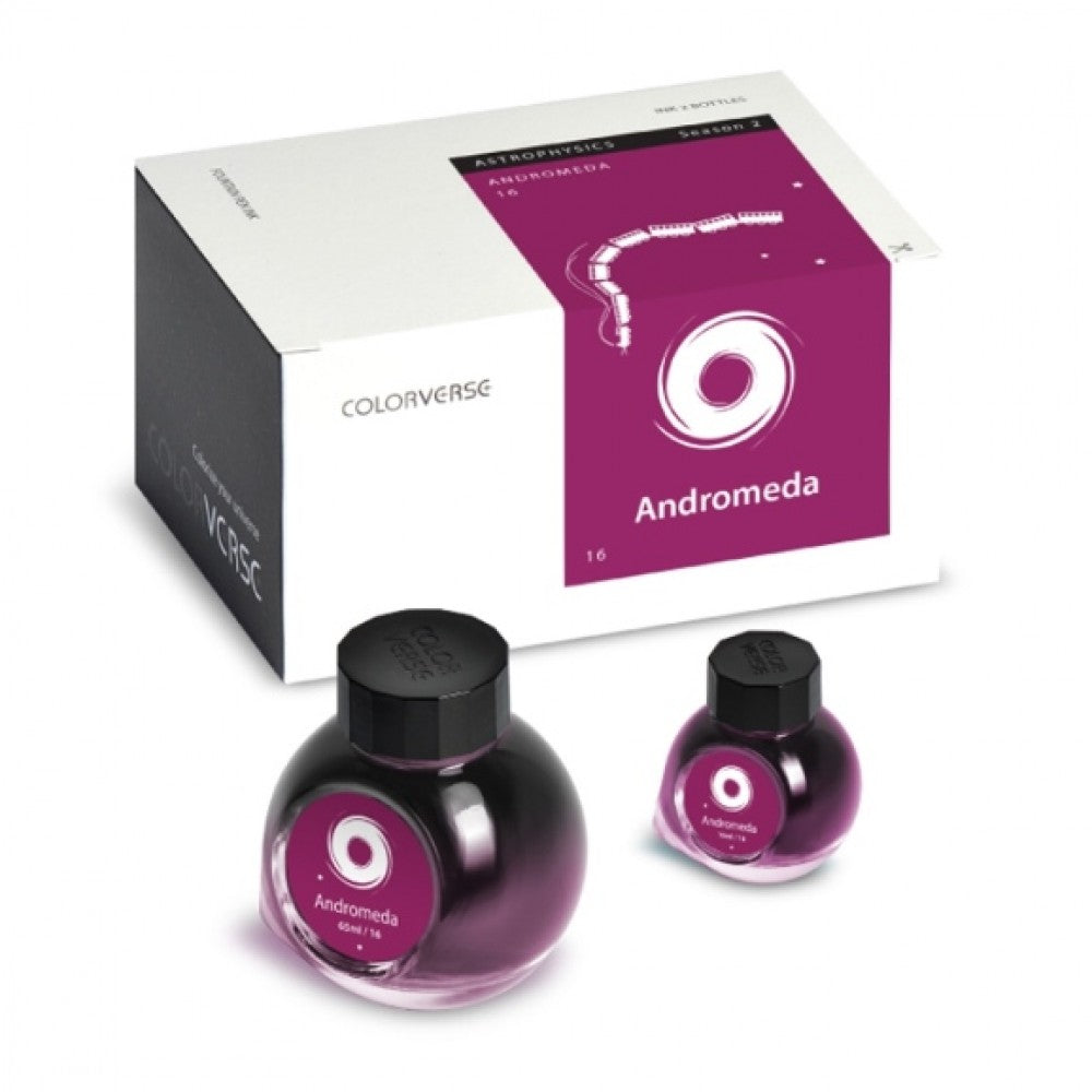 Colorverse | Astrophysics Series | Season 2 | Fountain Pen Ink | Andromeda | Purple | 65ml and 15ml | 2 Bottle Set - penpencilink