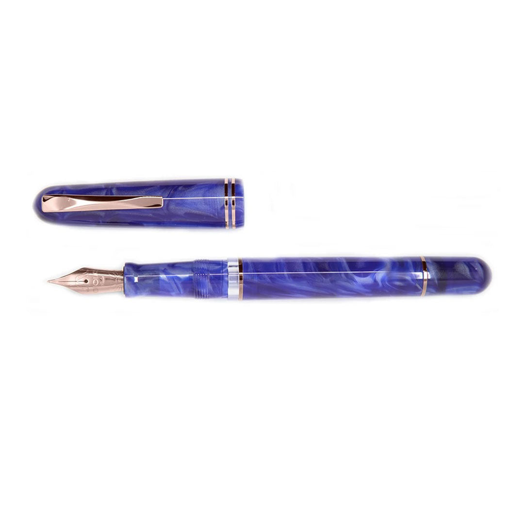 Gioia | Metis Fountain Pen | Blue Aesthetic | Rose Gold Trims | Medium Nib