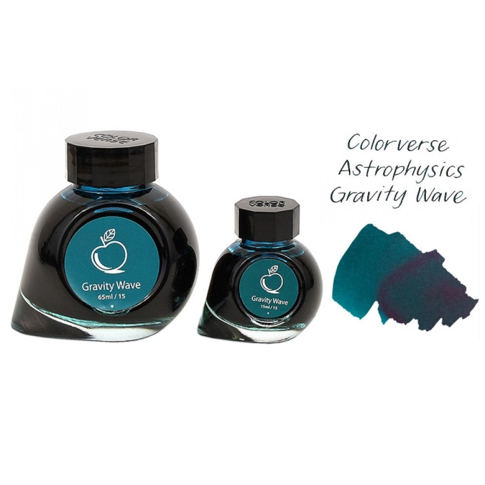 Colorverse | Astrophysics Series | Season 2 | Fountain Pen Ink | Gravity Wave | Turquoise | 65ml and 15ml | 2 Bottle Set - penpencilink