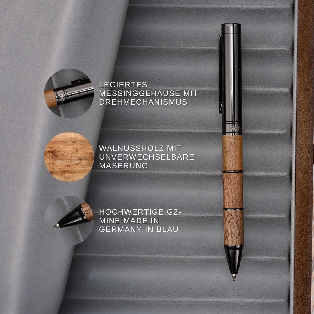 Horner | Obscurus | Ballpoint Pen | Walnut Wood - penpencilink
