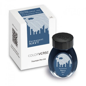 Colorverse | Office Series | Permanent Navy | Fountain Pen Waterproof Ink | 30ml - penpencilink