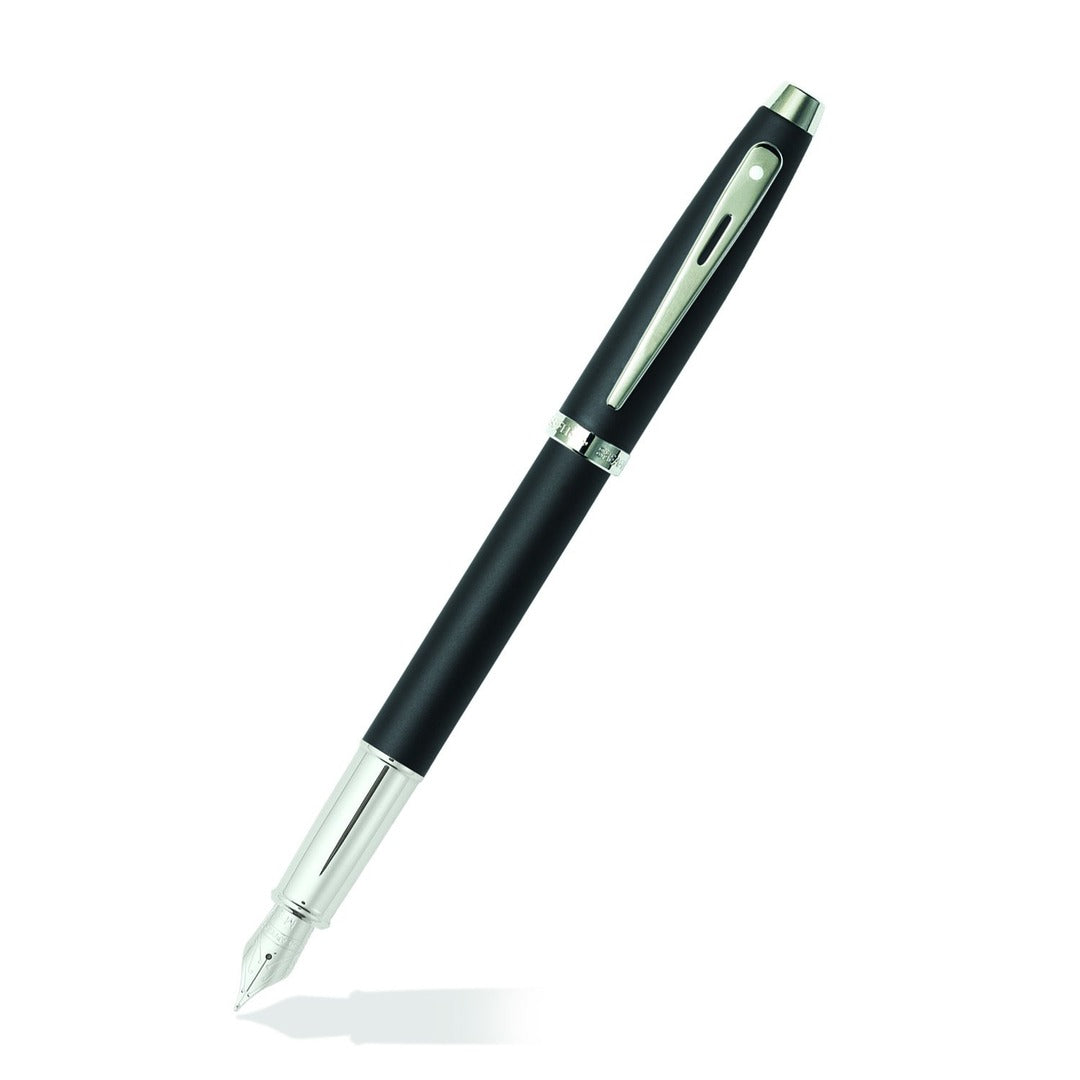 Sheaffer | 100 | 9317 | Matte Black | Chrome Trim | Fountain Pen