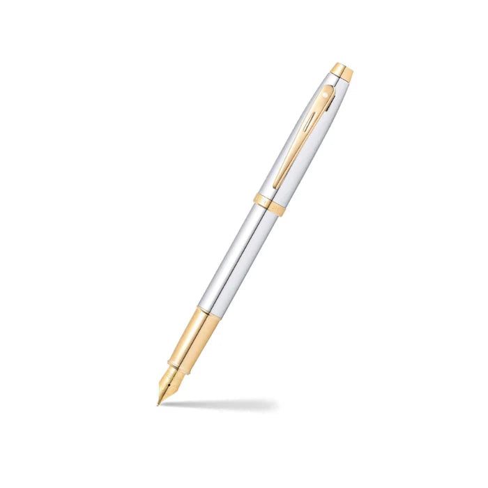 Sheaffer | 100 | 9340 | Silver Chrome | Gold Trim | Fountain Pen