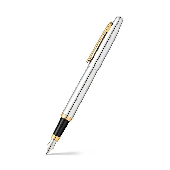 Sheaffer | VFM | 9422 | Silver Metal | Gold Trim | Fountain Pen