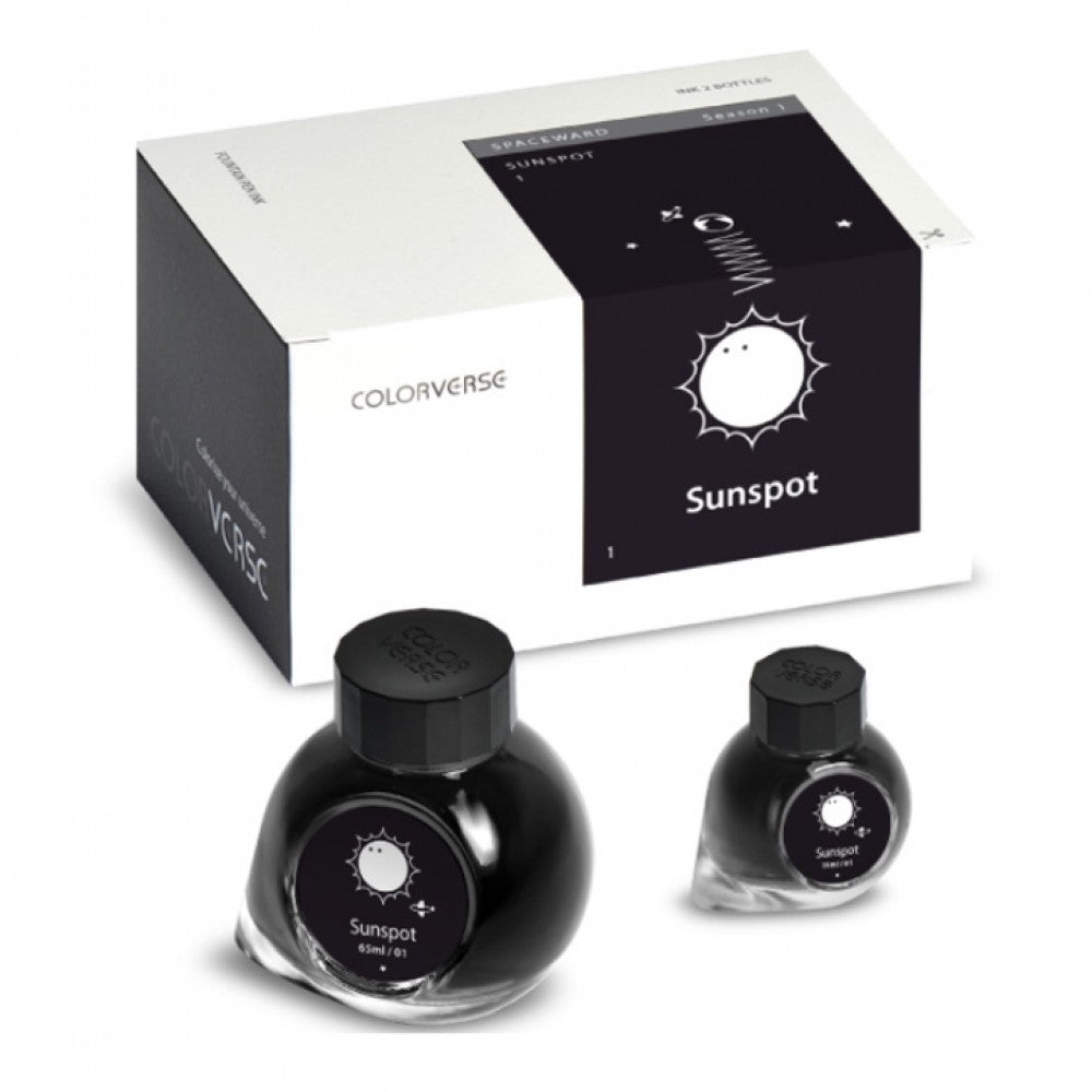 Colorverse Ink | Spaceward Series | Sunspot | Black | 65ml & 15ml | 2 Bottle Set - penpencilink