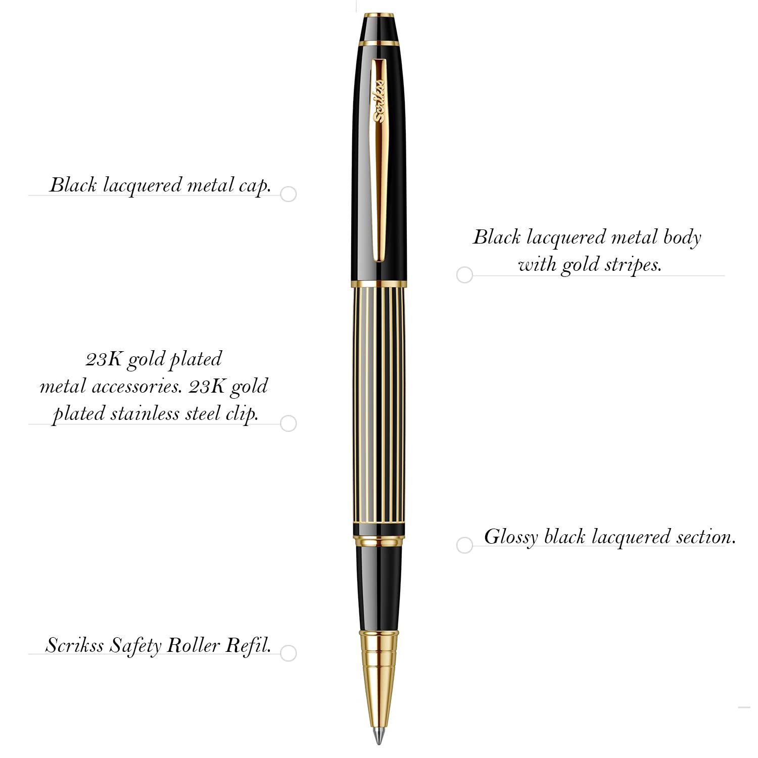 Scrikss | Noble 35L | Rollerball Pen | Black GT